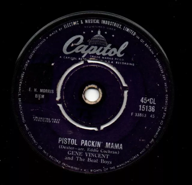 GENE VINCENT ~ PISTOL PACKIN' MAMA ~ 1960 CAPITOL ~ VG  Listen