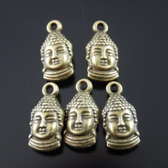 20 Stück Antiqued Bronze Buddha-Kopf Charms Dangles Anhänger 13x8x5mm 37701