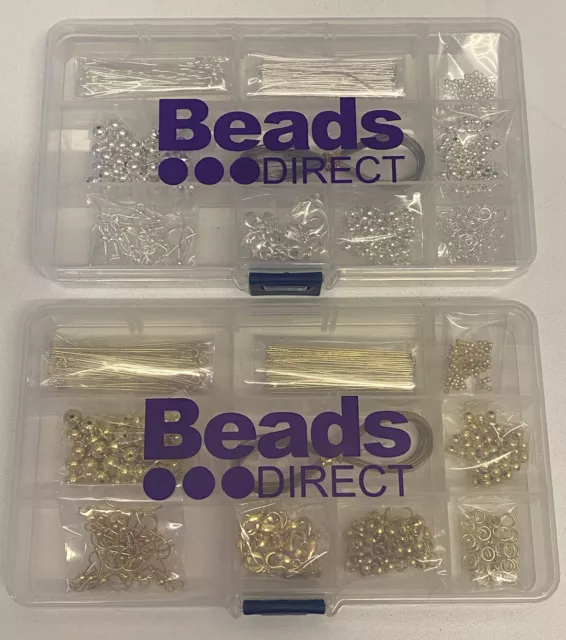 Beads Direct Jewellery Making Findings Starter Kits Gold & Silver Plated In Box