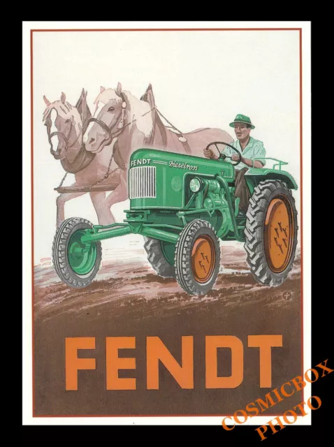 Carte postale affiche publicitaire TRACTEUR FENDT Dielselross postcard Tractor