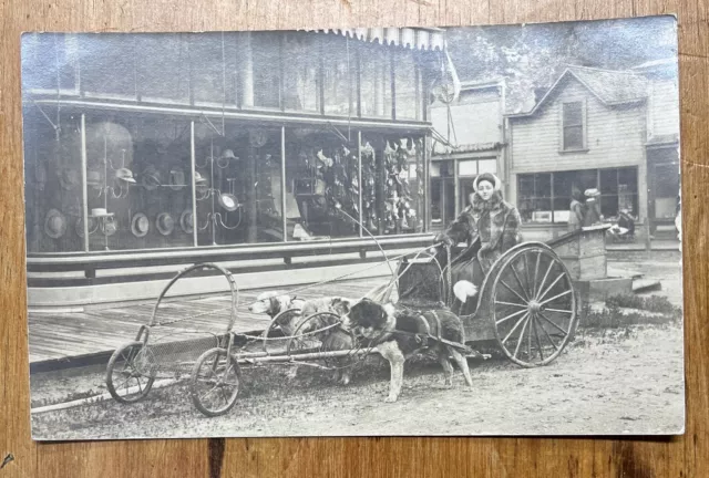 Anchorage Alaska Dog Sled Chariot RPPC ~1910