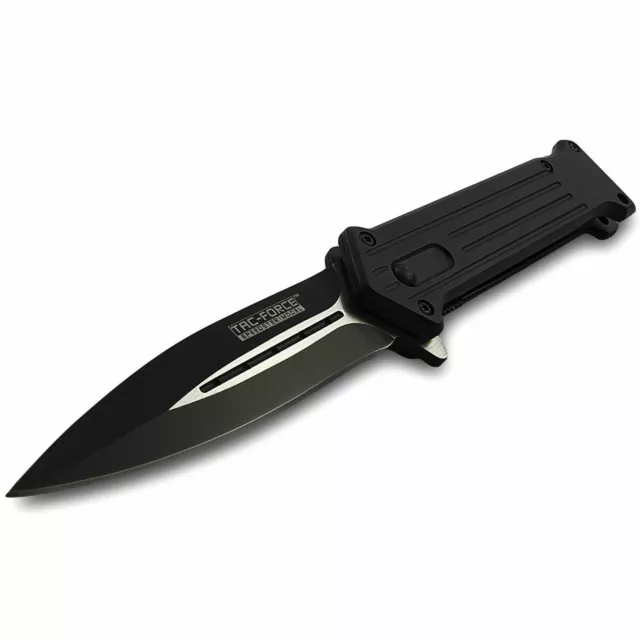 8" STILETTO TAC FORCE SPRING ASSISTED FOLDING TACTICAL KNIFE Blade Pocket Open