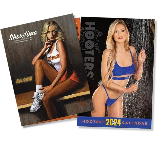 HOOTERS 15 MONTH Oversized 2024 Wall Calendar New With Poster & Coupons
