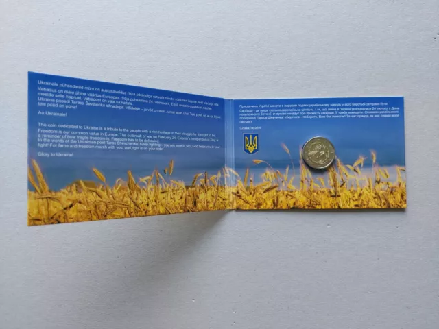 Estonia 2 Euro Münze "Slava Ukraine" mit Coincard - OoP Limitierte Auflage (40k)