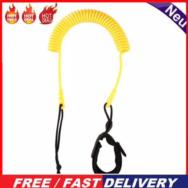 10 Feet Coiled SUP Leash Stand Up Paddle Board Surfboard Leash (Yellow)
