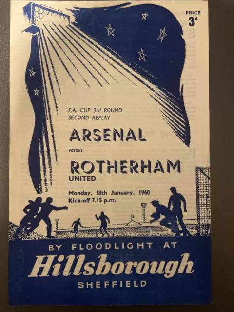 Arsenal v Rotherham United(FA Cup 3rd round 2nd Rep 59/60)18/1/60 @ Hillsborough