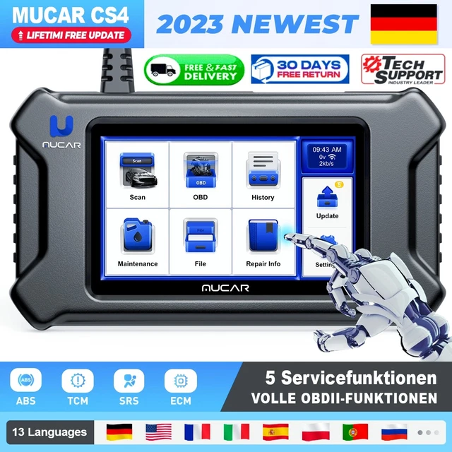 MUCAR CS4 KFZ Profi OBD2 Auto Scanner ABS SRS ECM TCM Diagnosegerät Scanner DE