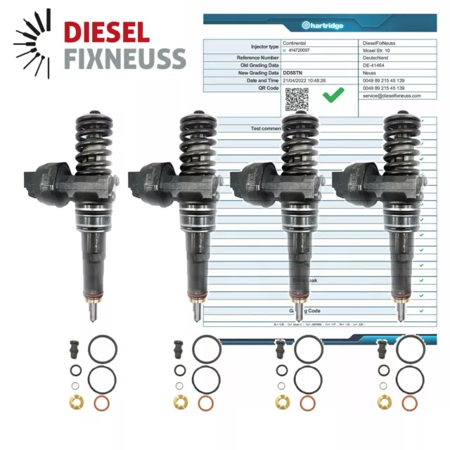 4x Diesel Fuel Injecteur Audi VW Seat Skoda 1.4 1.9 Tdi 038130073F 0414720007