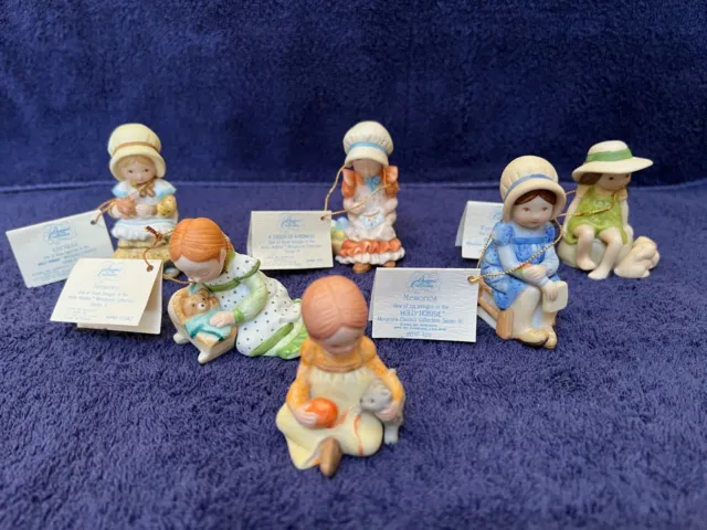 Lot of 6 Vintage Holly Hobbie Hobby Miniature Figurines, Excellent Condition