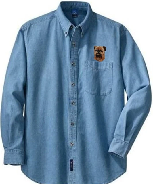 Brussels Griffon Dog Breed Choice Embroidered Denim Shirt LS Personalize