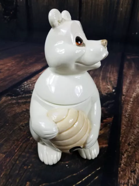 Bear Stealing Beehive Cookie Jar QUON QUON JAPAN 1981 Vintage Glazed Porcelain 3