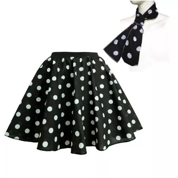 Mädchenrock POLKA DOT ROCK N ROLL 12" Länge 50er SCHICKKLEID KOSTÜM 3