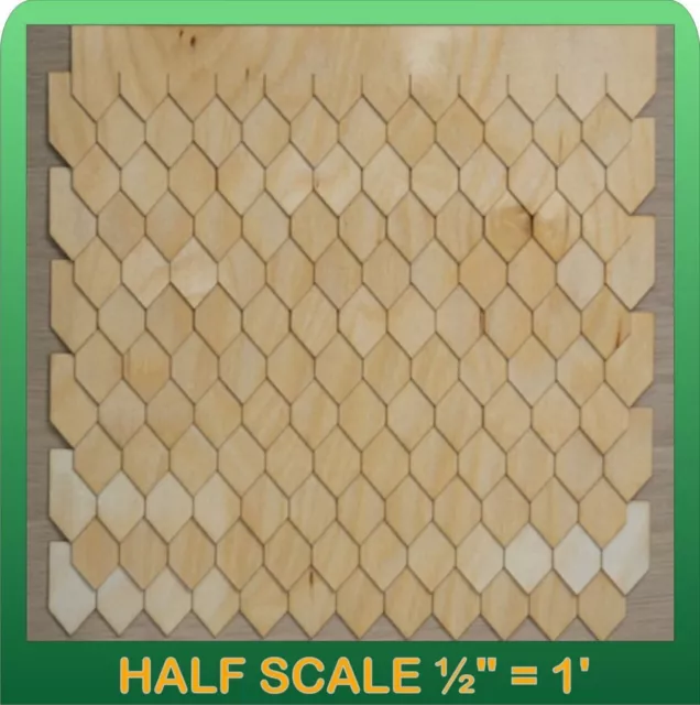 Half Scale Laser Cut Diamond Shaped Speed Shingle Strips by Greenleaf Dollhouses