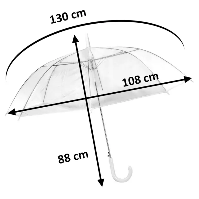Regenschirm Automatik Stabil Transparent Stockschirm Hochzeit Groß Damen XXL 115 2