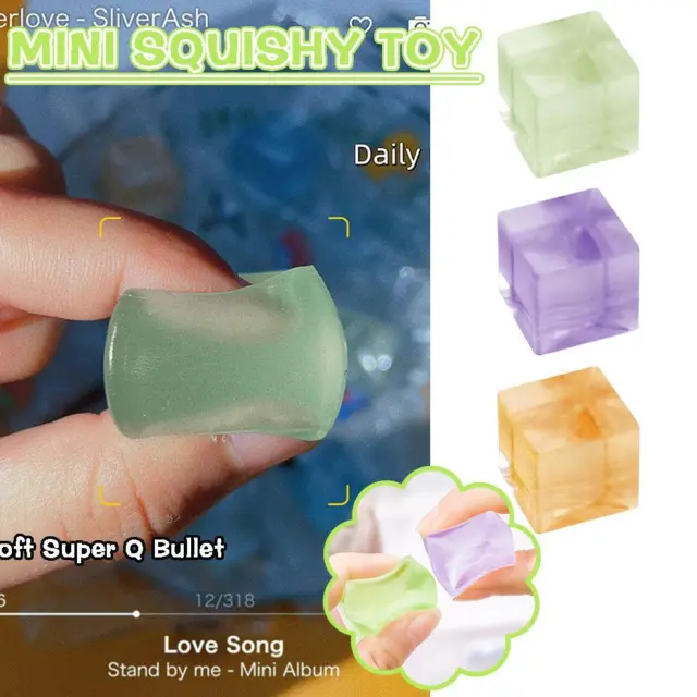 Cubo de simulación de hielo de juguete Spreeze mini bola de estrés mochi alivio de la ansiedad