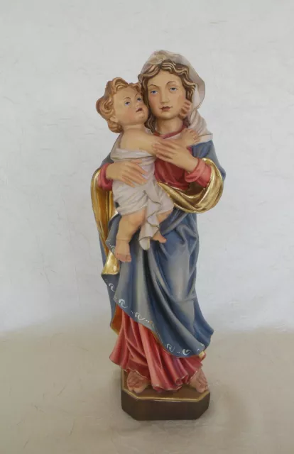 Madonna Maria mit Kind Mutter Gottes 41 cm hoch Holz geschnitzt bemalt GD