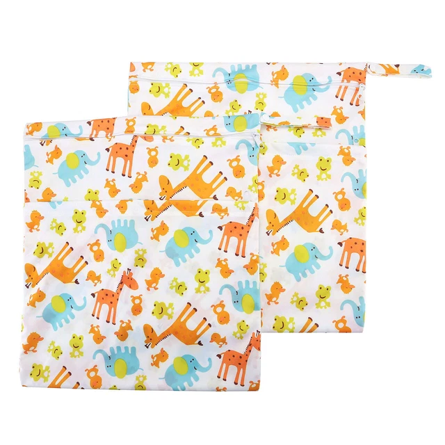 3 Sizes Waterproof Zipper Wet Dry Bag For Baby Infant Cloth Diaper Nappy Pouches 12