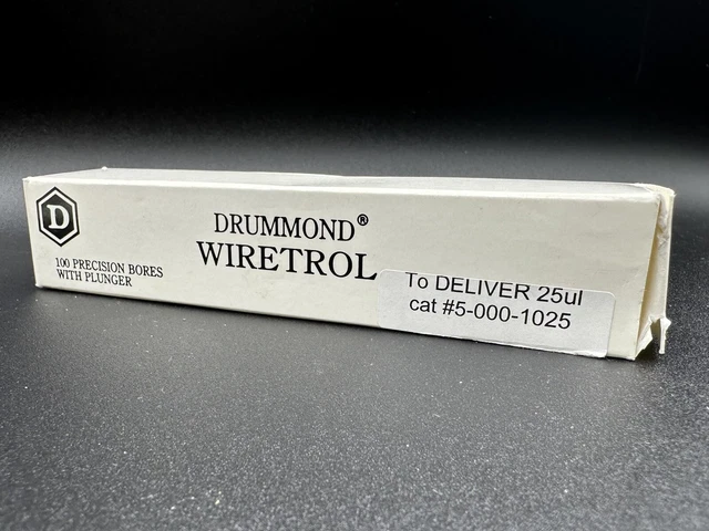 DRUMMOND Wiretrol I  25μL Glass Bores Plunger Capillary Micropipettes (100/Pk)