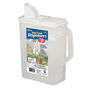 2 piezas. Dispensadores de semillas de pájaro, 8 y 3,5 cuartos. -20711