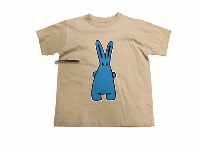 Baby T-Shirt KALLE FUX Handarbeit Kinder Tshirt beige Hase blau Gr. 122