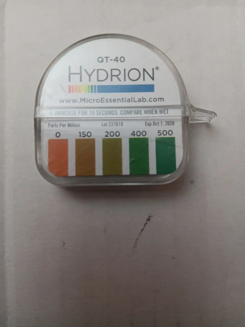 QT-40 Hydrion QUAT Quaternary SANITIZER Solution Test Tape Paper 0-500ppm   2025