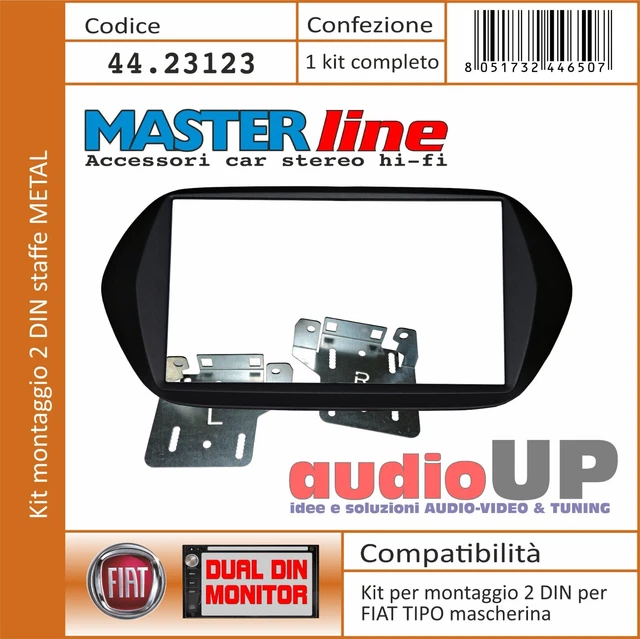 PHONOCAR 03712 MASCHERINA STEREO 2DIN MONITOR CORNICE FIAT DOBLO OPEL Combo 15 Adattatore Plancia