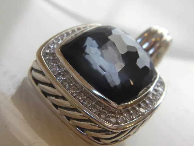 $1650 David Yurman Albion Large Black Orchid (Amethyst) Diamond Enhancer