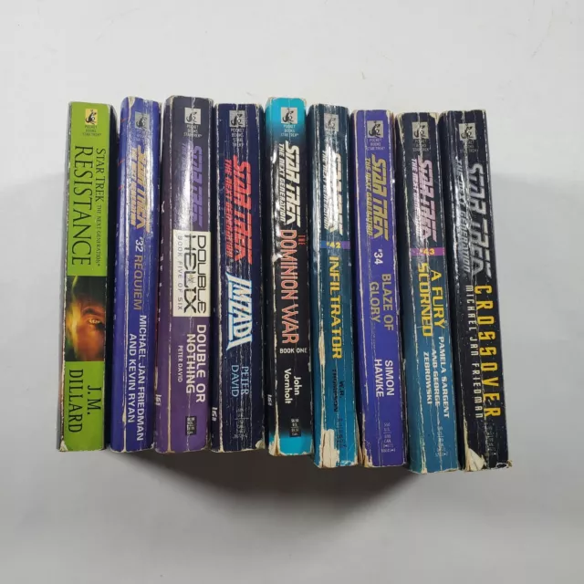 Lot of 9 Star Trek The Next Generation Books Paperback Pocket Books 1990s