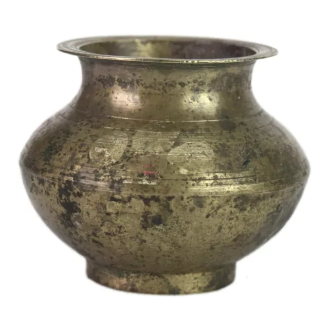 Brass Vessel Collectible Handcrafted Water Pot Primitive Old Kitchen Pot G56-192