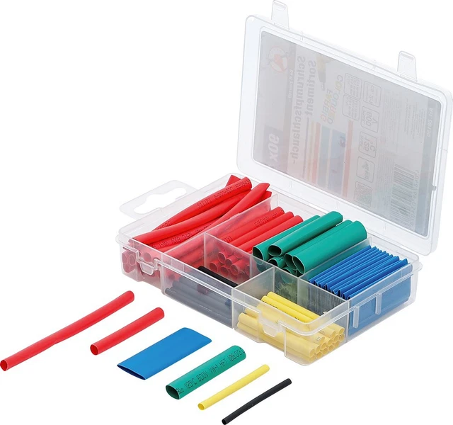 Assortimento tubi termoretraibili fai da te BGS, colorati, 90 pezzi