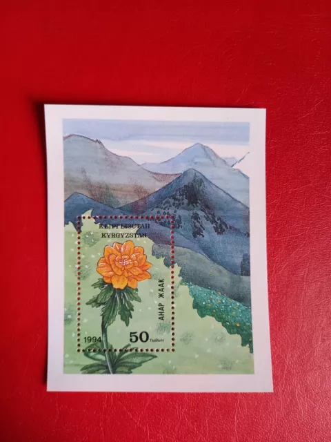 Bloc Neuf Fleurs Kirghizistan - Mint Sheet Flowers Kyrgyzstan