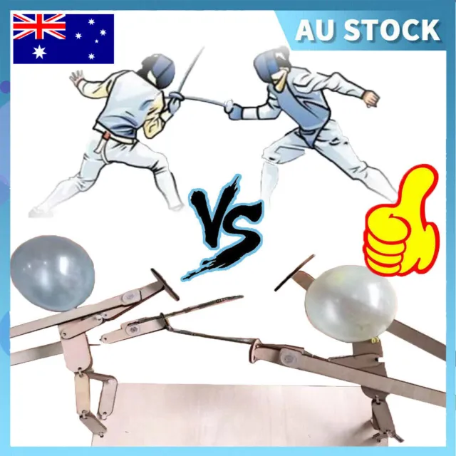 2024 New Handmade Wooden Fencing Puppets, Wooden Bots Battle Game