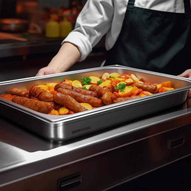 6 Bacs Gastronormes GN 1/2 En Inox - 6 L - Pour Bain-marie, Buffet, Restauration - 9
