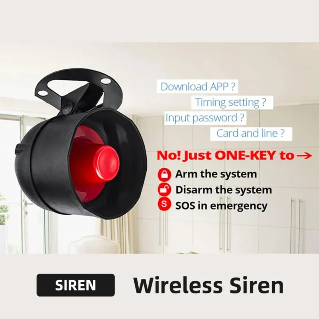Kit de alarma inalámbrica sonido fuerte seguridad mejorada alarma de sirena permanente