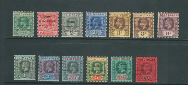 Togo 1916 KGV Or Coast Édition Ovpted Anglo-French Occ (Scott 80-91) VF MH Zx