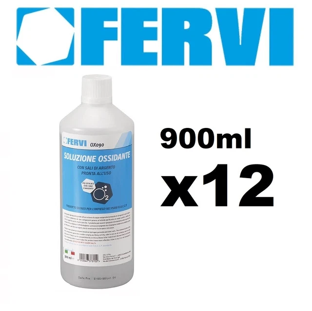 12 Flaconi 900Ml Soluzione Ossidante Con Sali Di Argento Pronta All'uso Fervi