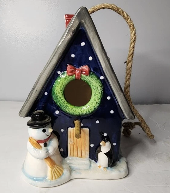 Clever Choice Noho studio ceramic winter Christmas birdhouse