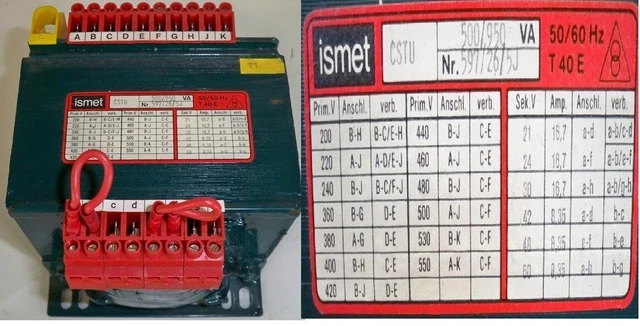 TRAFO ISMET TYPE Cstu Transformateur EUR 122,88 - PicClick FR