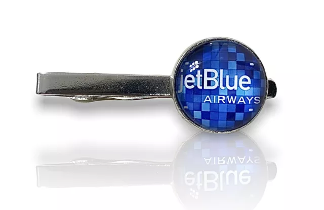 JET BLUE A320 Tie Clip Jewelry ,Glass Dome 3/4” Jetblue Airline Airways