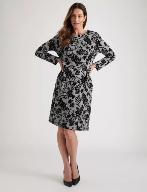 MILLERS - Womens Dress -  Knee Length Flocked Printed Dress