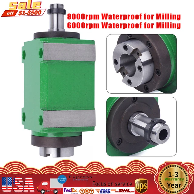 BT30 Taper Spindle Unit 7:24 Mechanical Power Head&Drawbar for Drilling Milling