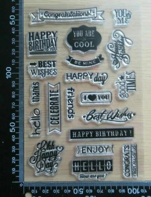 Klare Acryl unmontierte Briefmarken Gefühle & Grüße - Geburtstag Hallo Glückwünsche