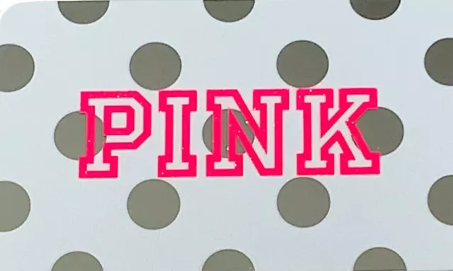 Victoria’s Secret Gift Card Pink $0.00 Zero Value Silver Dot 💕🤍💕🤍💕