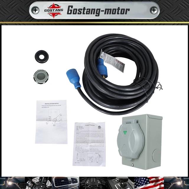 30 AMP GENERATOR RV Power Extension Cord L1430P to L1430R Power Inlet