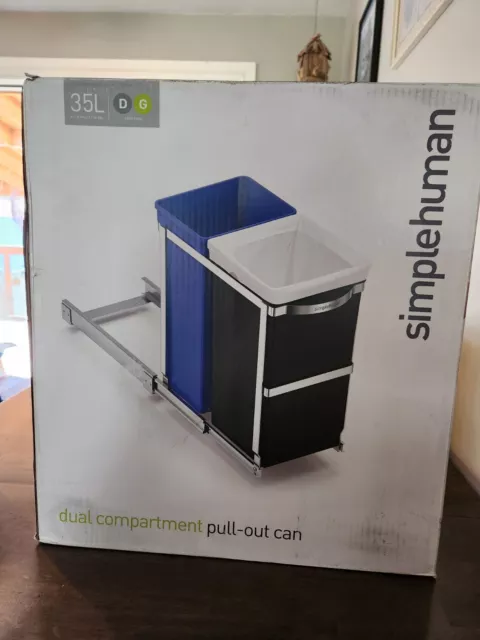 Simplehuman 35 Liter/ 9.3 Gallon Dual Compartment Pull-Out Recycle and Trash Can