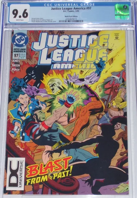 Justice League America #97 CGC 9.6 March 1995 rare DC logo multi-pack edition