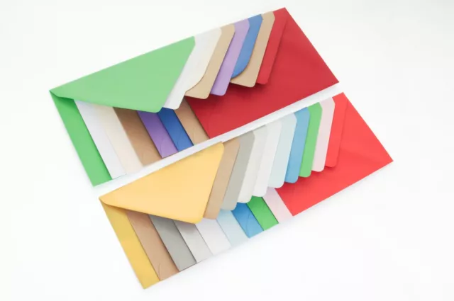 5" x 7" (133x184mm) Diamond Flap Envelopes 100gsm - 20+ colours available