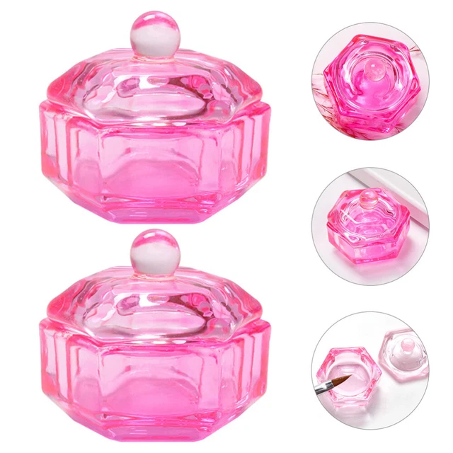2 piezas puntas de uñas taladro de uñas pana transparente limpiador de uñas líquido acrílico