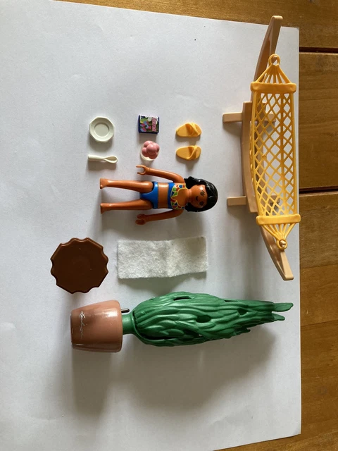 Figurine Playmobil Femme Avec Hamac - Maison, Vacances, Jardin - Numéro 4861 - Occasion