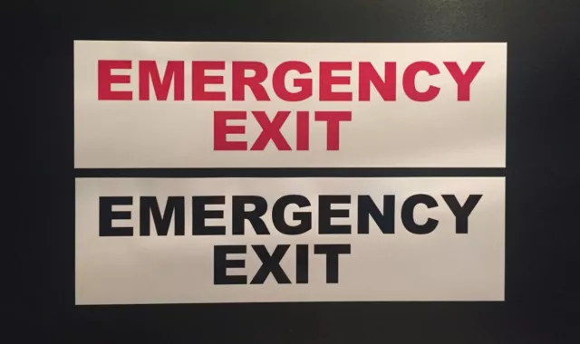 EMERGENCY EXIT  VINYL STICKER MINIBUS TAXI BUS COACH VAN choice of size